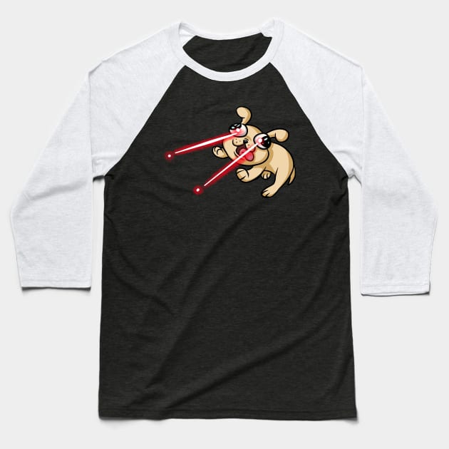 Laser Puppy Baseball T-Shirt by Crownflame